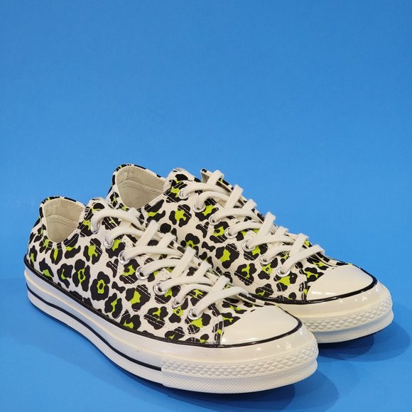 Converse Chuck 70 Ox Low Neon Leopard Sneakers 164410C NWT - Picture 1 of 6